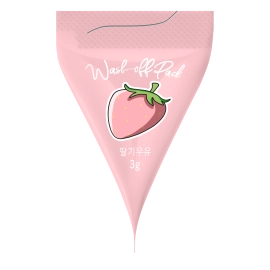 MED B , Маска для лица глубоко очищающая КЛУБНИКА Strawberry Milk Wash Off Pack, 3 гр
